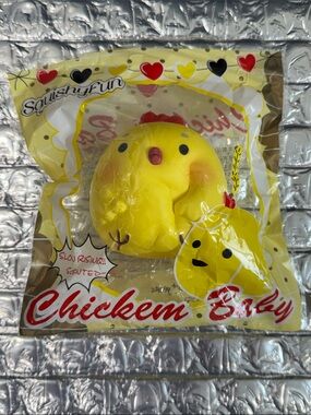Rare SquishyFun Chicken Baby Squishy Yellow Scented Vaulted Retired